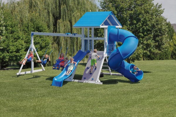 Vinyl Swing Set with 20 sq./ft. Deck
